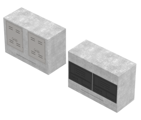 pilar doble agua y gas